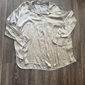 Old Navy Light Tan Satin Shirt